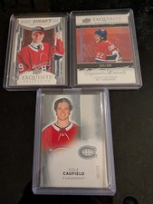 2021-22 Upper Deck The Cup and Exquisite 3 Card Rookie Lot Cole Caufield