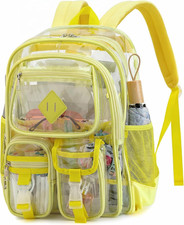 Clear Backpack Heavy Duty for Girls Boys, See through Transparent Kids Bookbag f