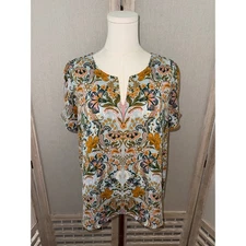DR2 Floral Print Blouse Top Size Small