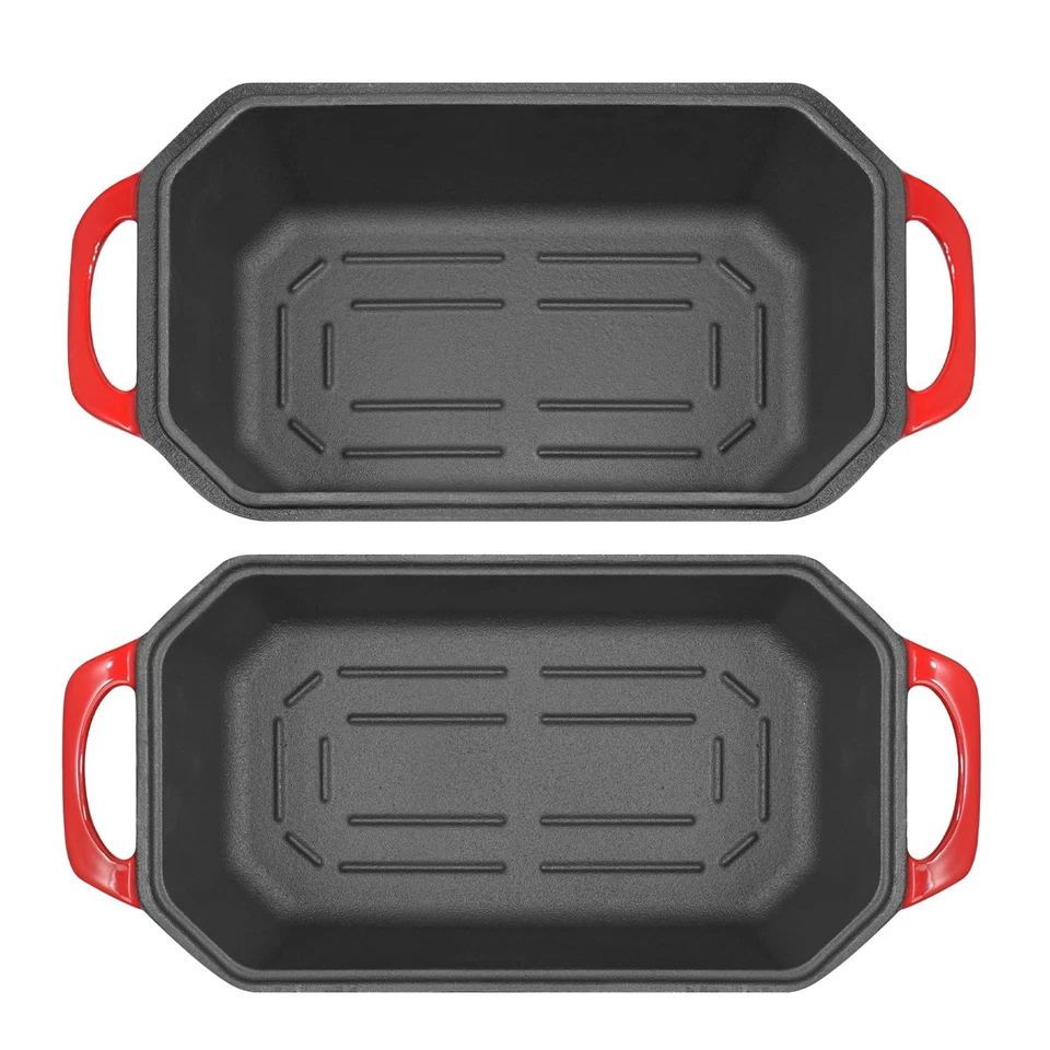 Bread Pan Cast Iron Loaf Pan with Lid Bread Loaf Pan 9x5 Inch Loaf Pan Enamel... - Image 3 of 4