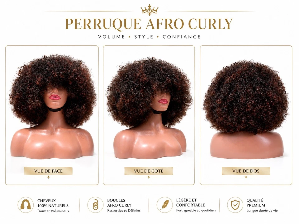 perruque femme cheveux humains - Photo 1/2