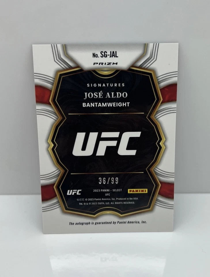 2023 Panini Select UFC - Signatures Jose Aldo #SG-JAL Red Prizm /99 (AU) - Image 2 of 2