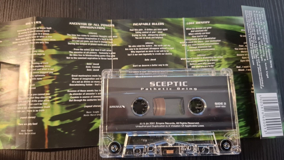 Sceptic – Pathetic Being 2001 MC Cassette - Image 2 of 2