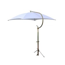 Complete White Canvas Umbrella Frame & Mounting Bracket Tu56 405456 Farmer Bob's