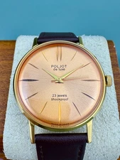 Vintage Poljot de Luxe Quartz Men’s Watch Slim Elegant Classic Soviet Style