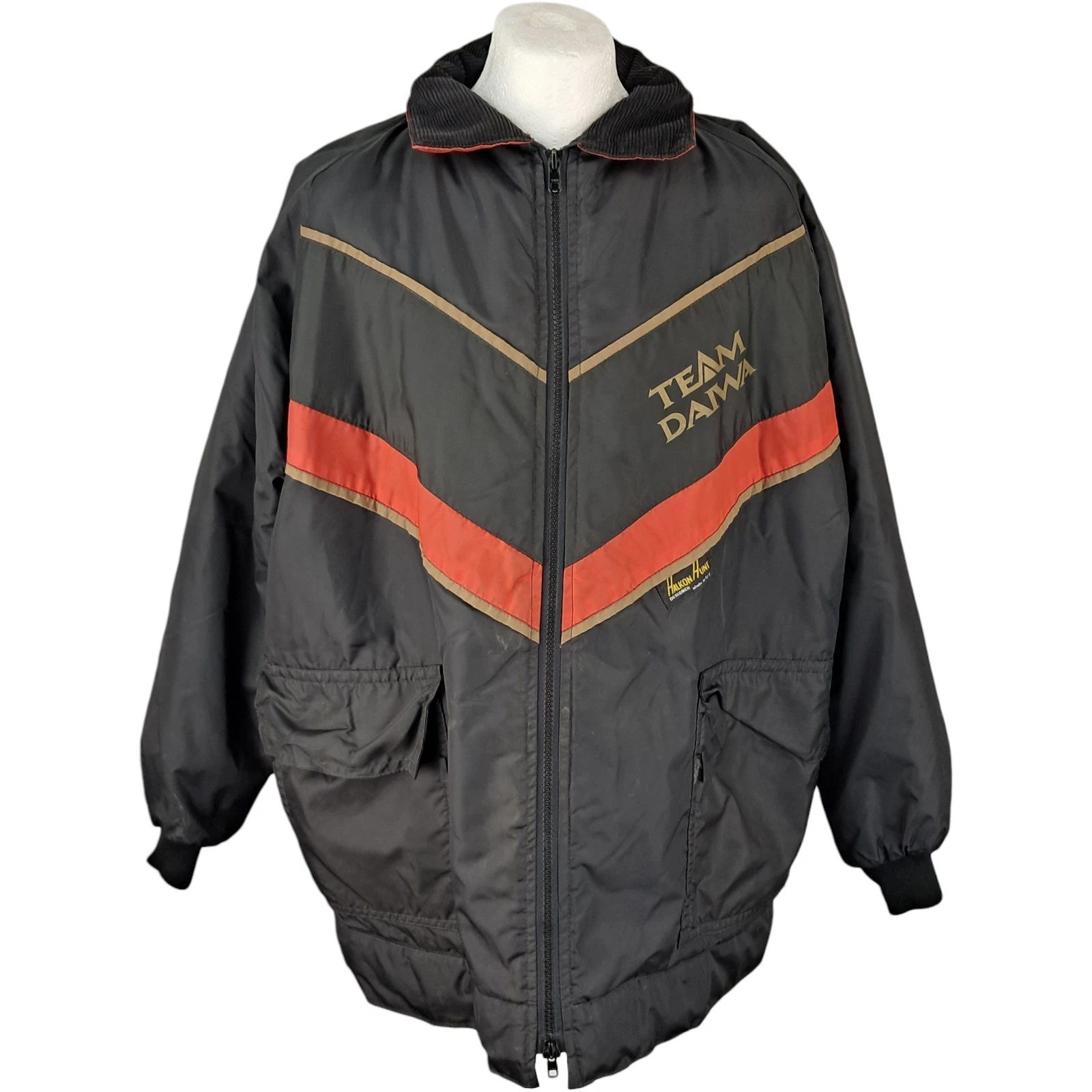 Daiwa Coat XXL Men's Black Polyester Vintage Breathable Fishing Outdoor ZIP Up