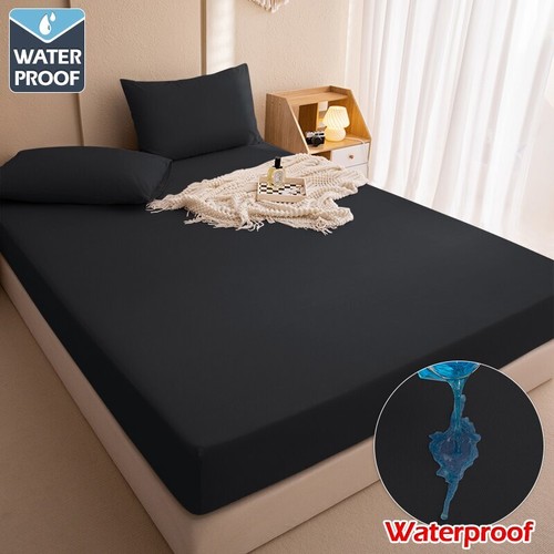 Waterproof Mattress Covers Protector Adjustable Non-slip Bed Fitted Sheet Bands - Picture 20 of 28
