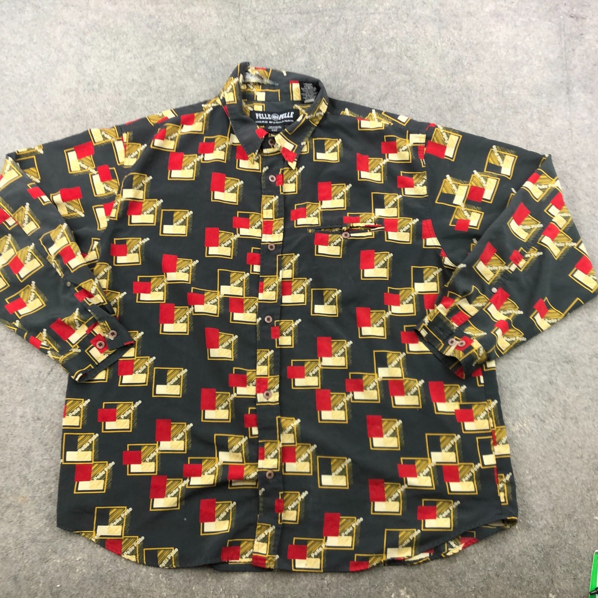90s 00s pellepelle hiphop 長袖シャツ y2k Vintage Pelle Pelle Shirt Mens 2XL Black Rap Hip Hop All