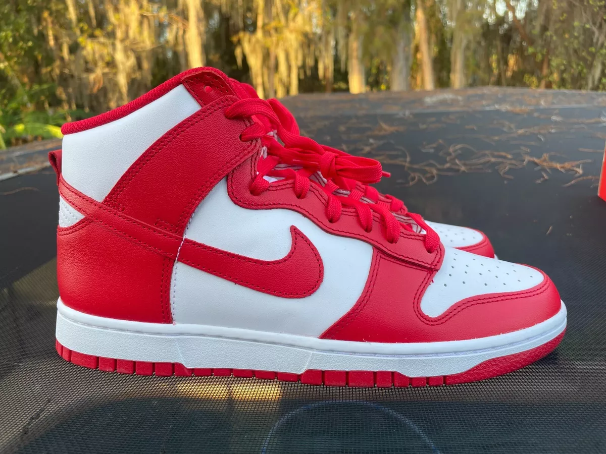 New Nike Dunk High Championship White Red Size 10 (DD1399-106)