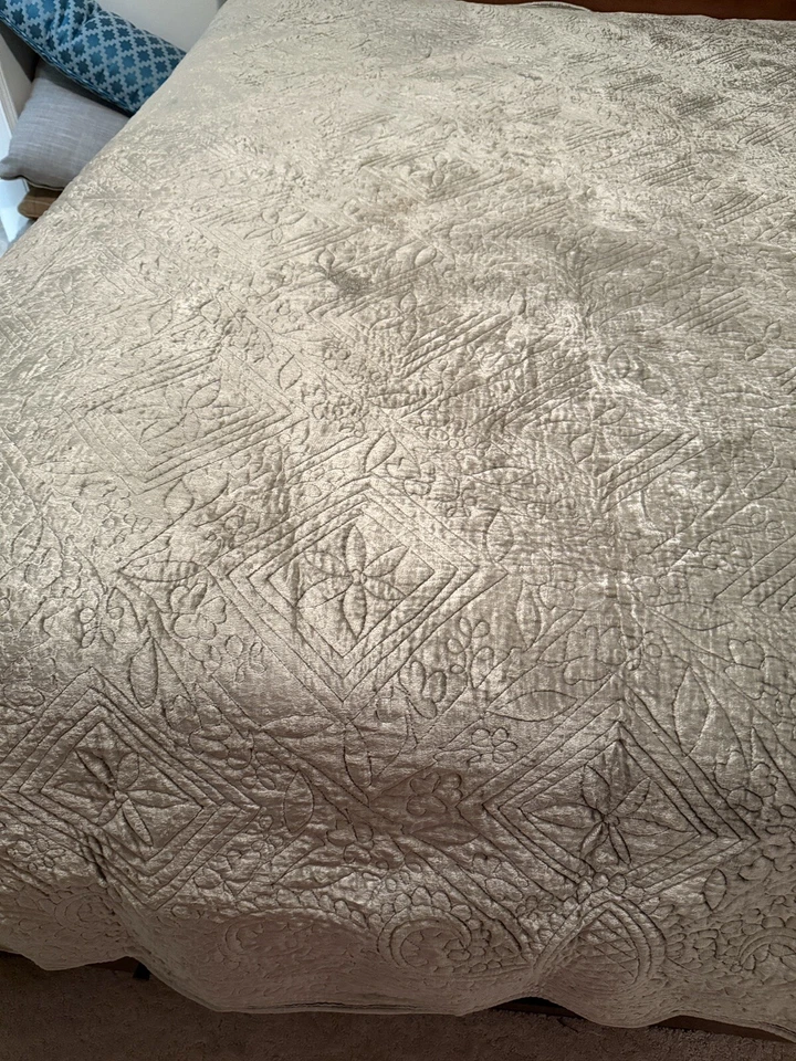 Colcha de terciopelo verde Pine Cone Hill Queen Village Foto 4 de 4