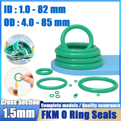 #ad 100 Pcs Metric Vitons Rubber FKM O Ring Seals 1.5mm Cross Section 1mm 97mm ID $86.99