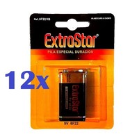 X Confezione 12 Pile Batterie Extrastar 9V 6F22 Sus