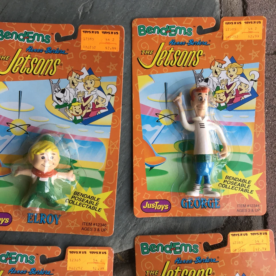 1992 Antigo Justoys Bend-Ems The Jetsons George, Jane Elroy Jetson Astro- Figuras - Imagem 3 de 4