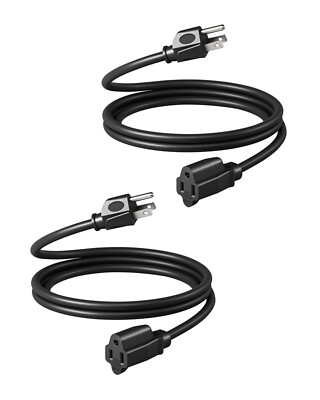 DEWENWILS 2 Pack Extension Cord 6ft 14/3 SJTW  3 Prong Heavy Duty Power Cord