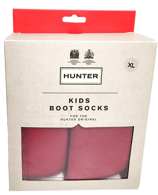 Hunter Boots Kids Fleece Boot Socks Size XL 4-6 Military Red  display picture 1