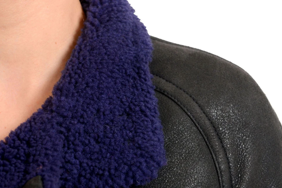 Abrigo Chaqueta Mujer Just Cavalli Negro Cremallera Completa Piel de Oveja US S IT 40 Foto 4 de 4