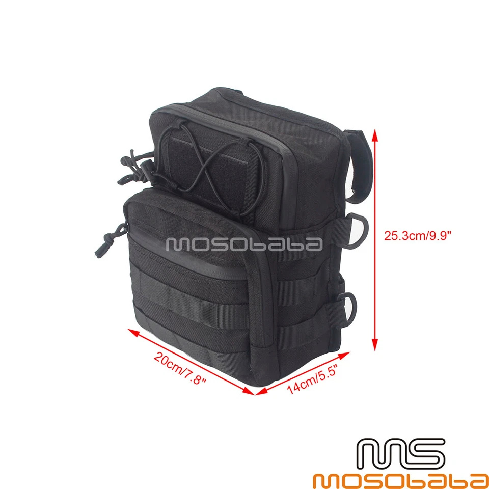 1X Universal Motorcycle T-bar Handlebar Bag Waterproof Storage Pocket For Harley - Imagem 2 de 4