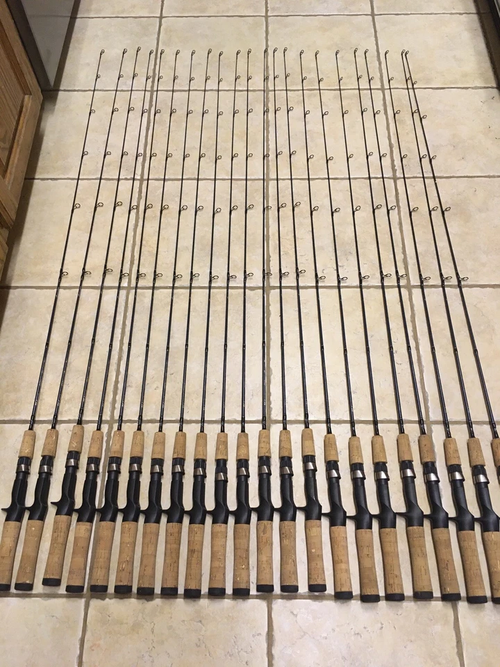 SALE (3) 4'6" Shakespeare Micro Series Graphite UL Casting Rods Cork Handle Blue - Image 4 of 4