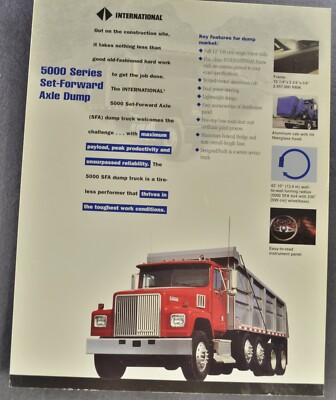 1997 International 5000 Dump Truck Brochure Sheet Excellent Original 97