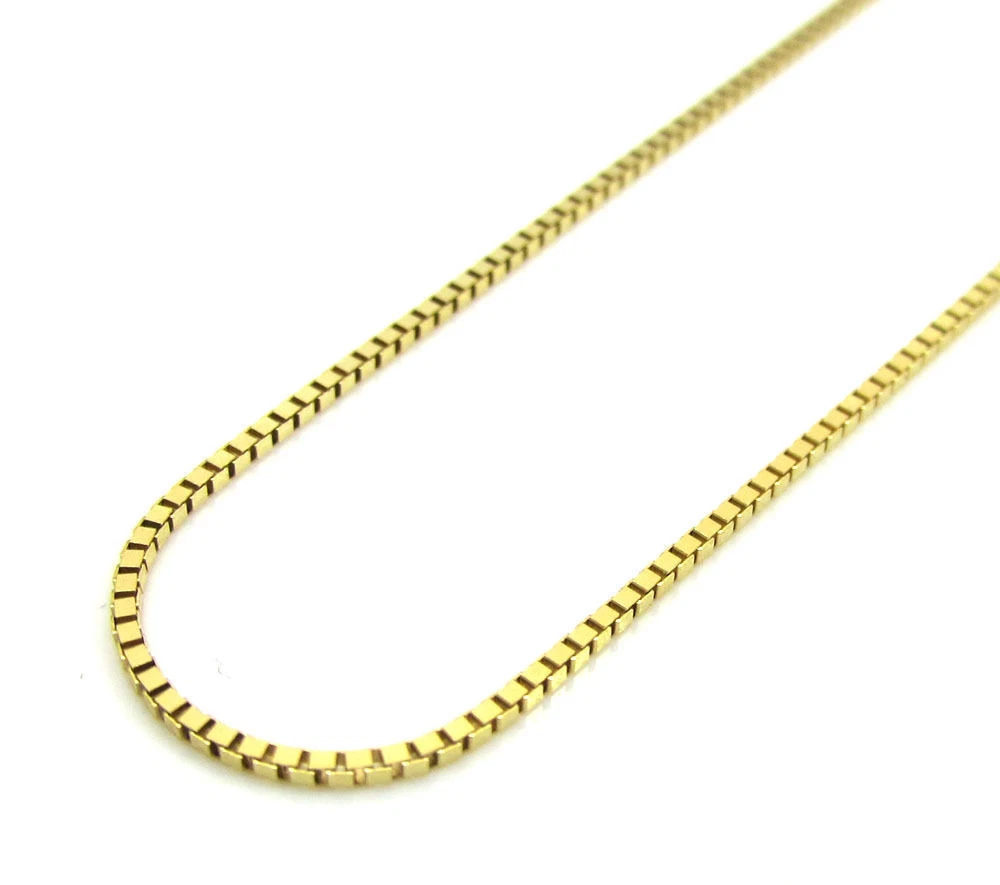 1mm 18&#039;&#039; 2.10 Grams 14k Yellow Fancy Skinny Box Chain Necklace Ladies Mens | eBay