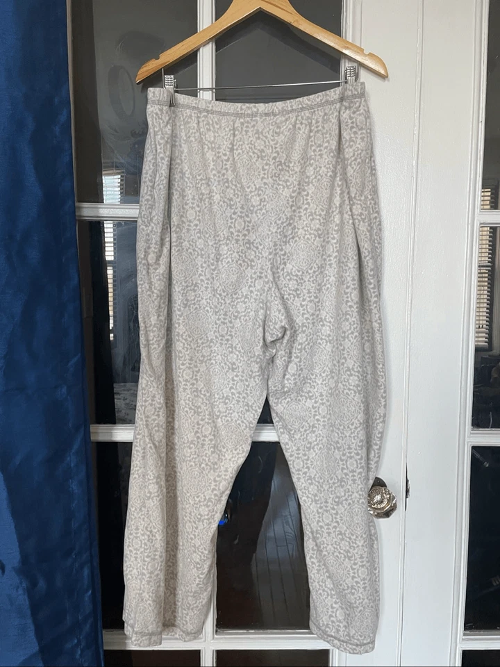 Charter Club Mujer Talla Grande Blanco Gris Difuso Pijama Pantalones PJ Parte Inferior Talla 2XL Foto 2 de 4