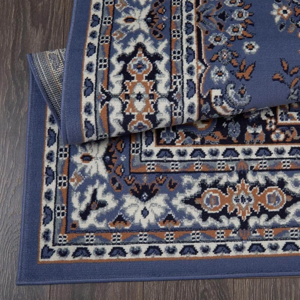 Area Rug Runner Scatter Set Blue/Brown Medallion Design 5 ft. x 7 ft. (3-Piece) - Image 4 of 4