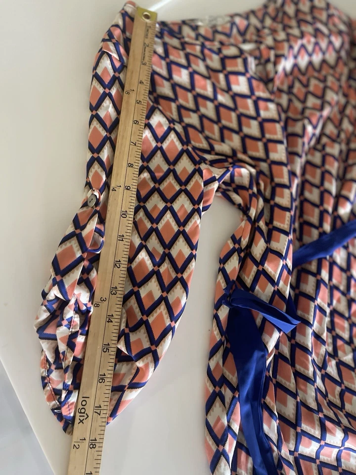 Blusa para mujer ezra talla S media manga dividida cuello en V blusa top multicolor lazo trasero Foto 4 de 4