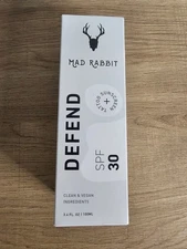 Mad Rabbit Defend Tattoo Sunscreen Broad Spectrum SPF 30 Tube 3.4oz NEW IN BOX