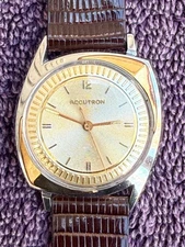 FIRST YEAR OF ACCUTRON WATCH 214 MODEL   14K INLAYS