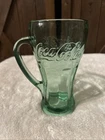 Vintage Rare Libbey Coca Cola Coke Glass Mug w/ Handle ~ Thick Green Heavy Glass