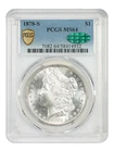 1878-S CAC PCGS MS64 MORGAN SILVER DOLLAR GOLD SHIELD HOLDER CAC