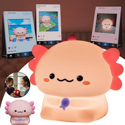 Cute Axolotl Cartoon Nachtlichter,Safe Silikon Soft LED Kinderzimmer Lampe Deko