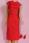 Vintage Barbie Clothes - Vintage Barbie Red Silk Sheath Dress