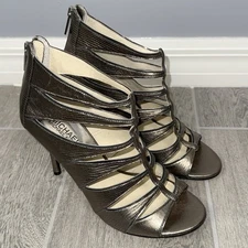 Michael Kors Heels Women’s 8 Gold Metallic Strappy Stilettos Holiday Party