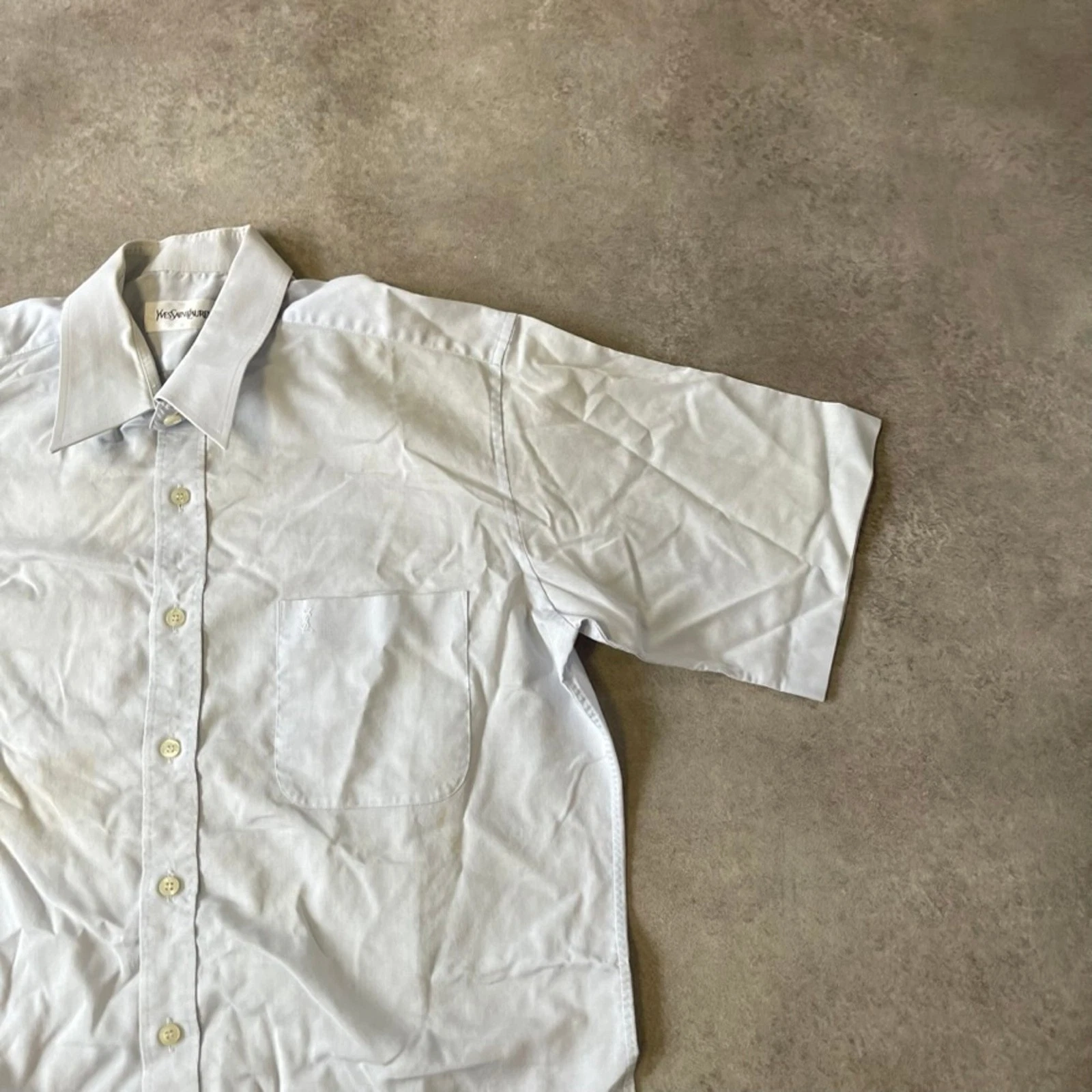 SAINT LAURENT (YSL) Camicia elegante uomo Yves Saint Laurent taglia 40 top classico a quadri blu