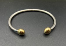 Q Ray Magnetized Ionized Bracelet 2 Tone Vintage Cuff Bracelet 8 Inch Length Fit