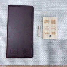 American Express Amex Set Jcb.Original Slip Holder Wooden Tabletop Mini Sign