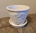 Vintage Small White Planter with Attached Saucer Possibly McCoy