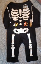 Halloween Skeleton Glow In The Dark One Piece. Size 6 To 9 Mos. NWT