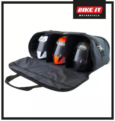 NEU MOTORRAD TRACK DAY HELM SCHUTZ TRÄGER AUFBEWAHRUNGSTASCHE HÄLT 3 HELME