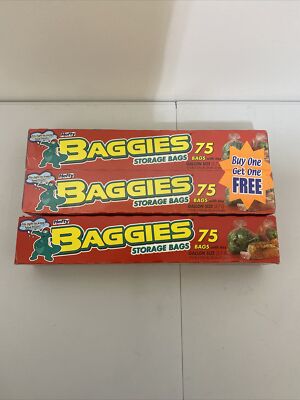 Lot Of Hefty Baggies Food Storage Gallon Size Bags 75 Count