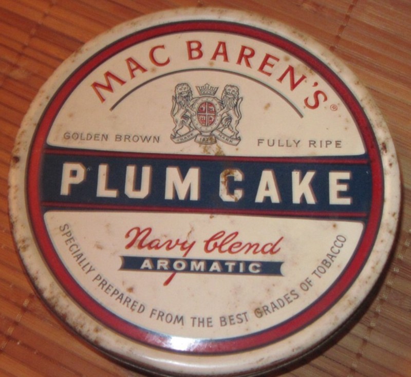 Old Vintage 4" Mac Baren's Plum Cake Navy Blend Regular Pipe Tobacco Tin 