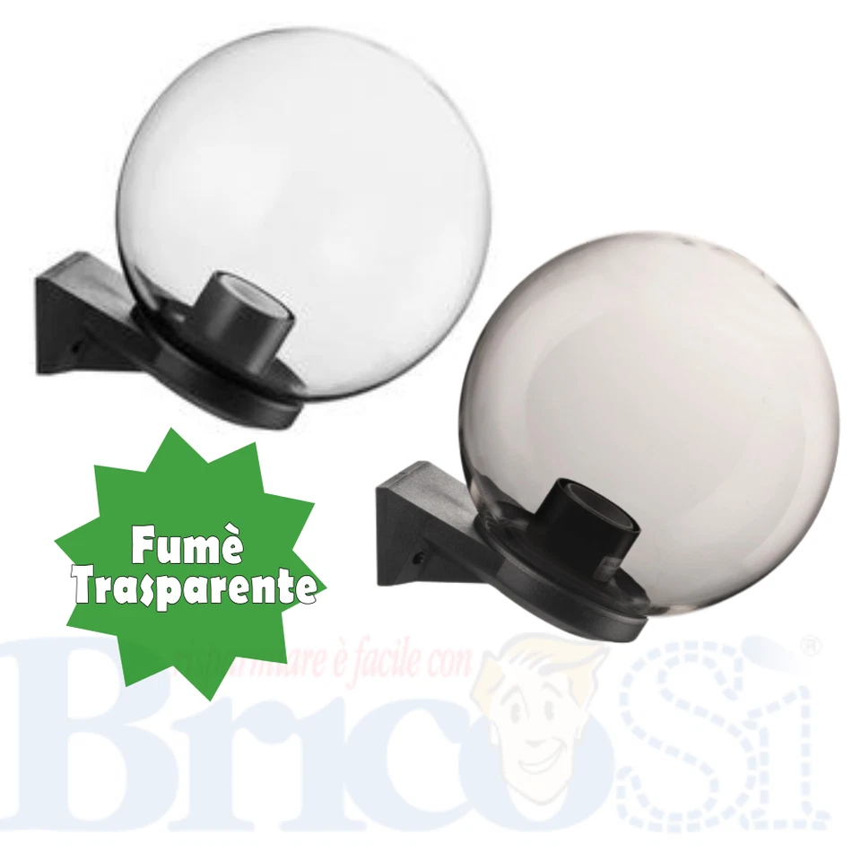 ACRILUX Globo Sfera da giardino Ø200mm Applique a Muro Parete con Braccio Supporto