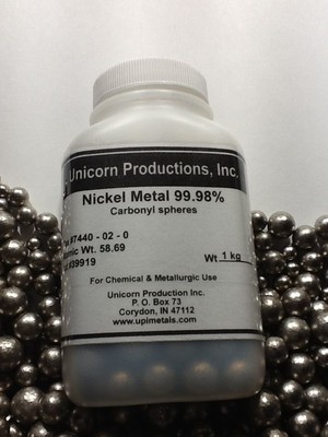 Nickel metal balls pure 99.98% Mond process 1 kg