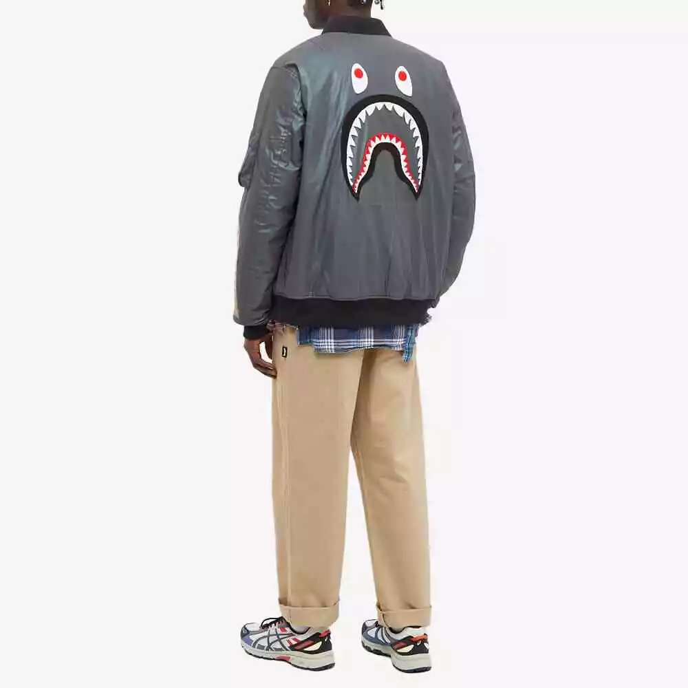 A BATHING APE BAPE MA-1 AURORA SHARK LOOSE FIT MEN BOMBER JACKET