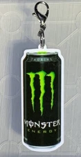 Acrylic Energy Drink Can Charm Zipper Pull & Keychain Add On Clip!!