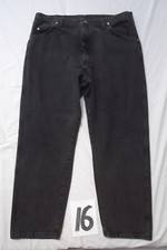 Vtg 90s Wrangler black denim jeans classic fit straight leg 42x30 HOT