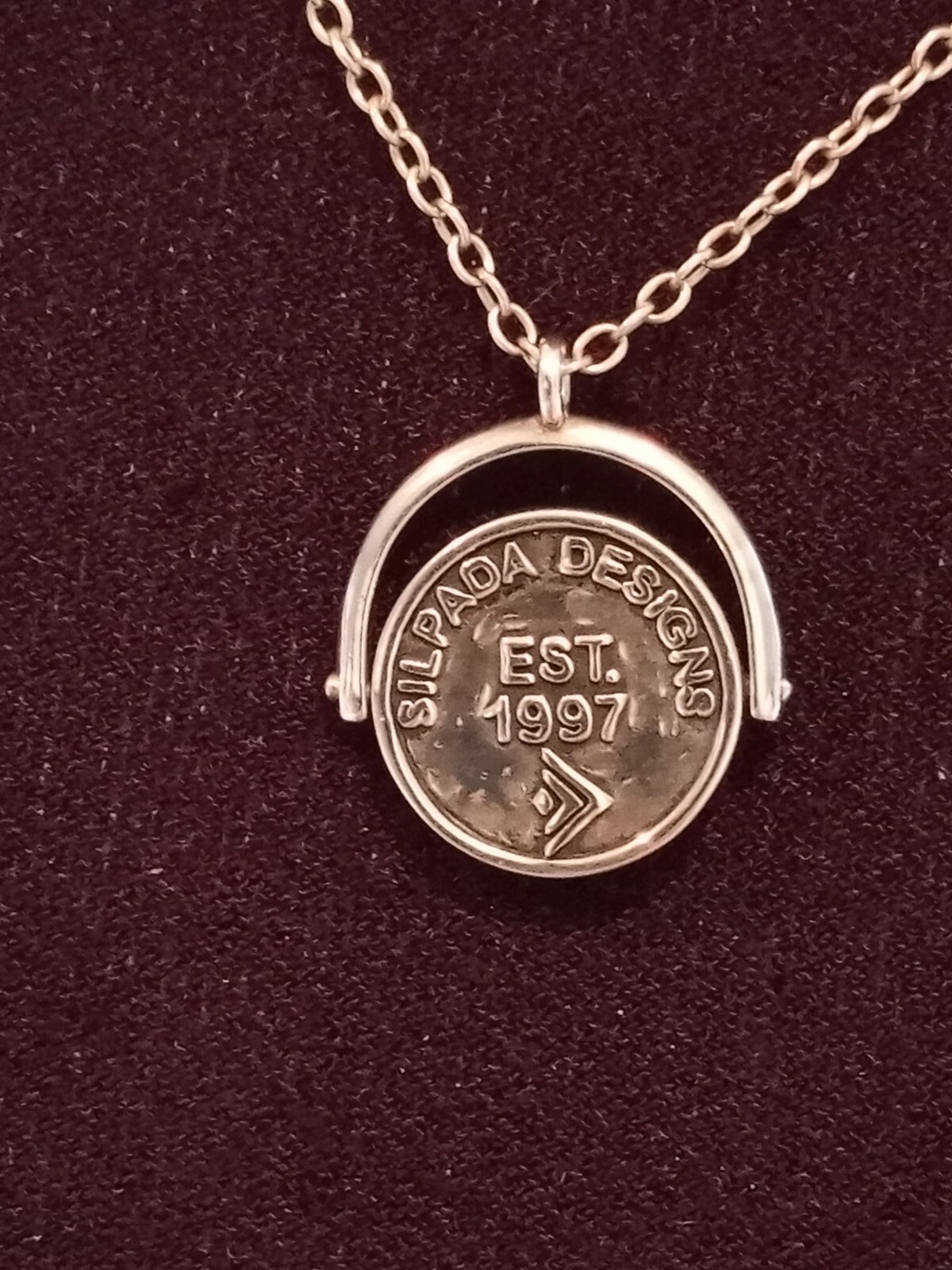 Silpada~ Rare Sterling Silver 925~ Flip A Coin~MOP  Pendant NECKLACE image 5