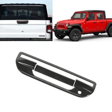 Carbon Fiber Rear Tailgate Door Handle Decor Cover for Jeep Gladiator JT 2018+