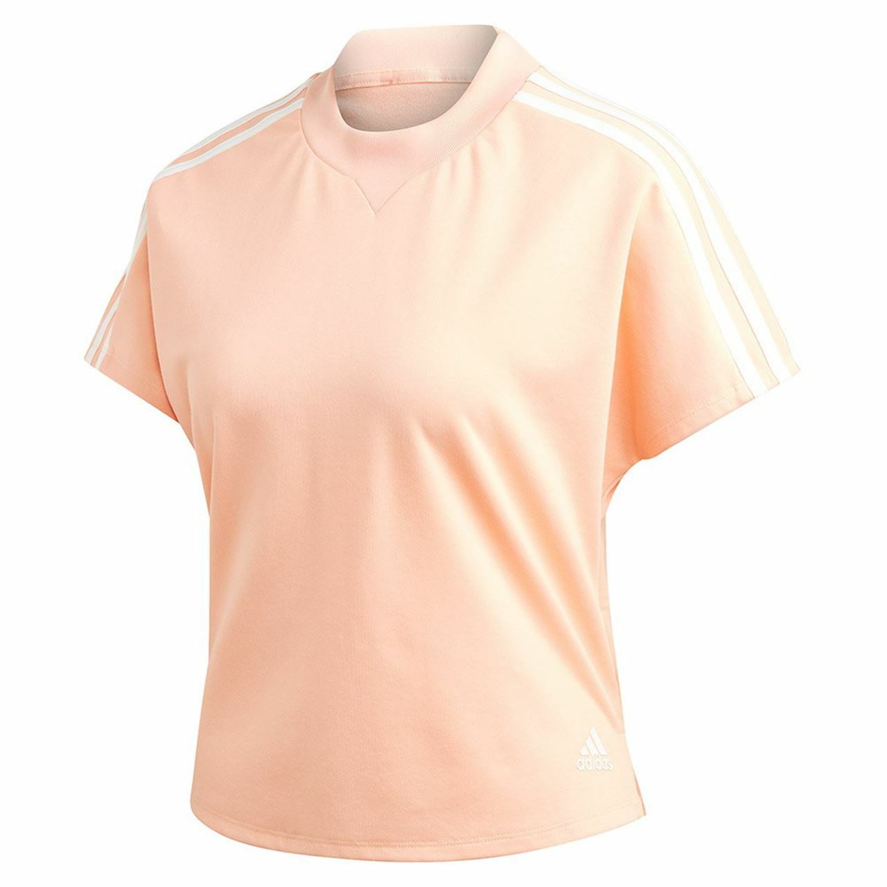 укороченная футболка adidas Womens Atteetude с коротким рукавом, ярко-розовый/Белый